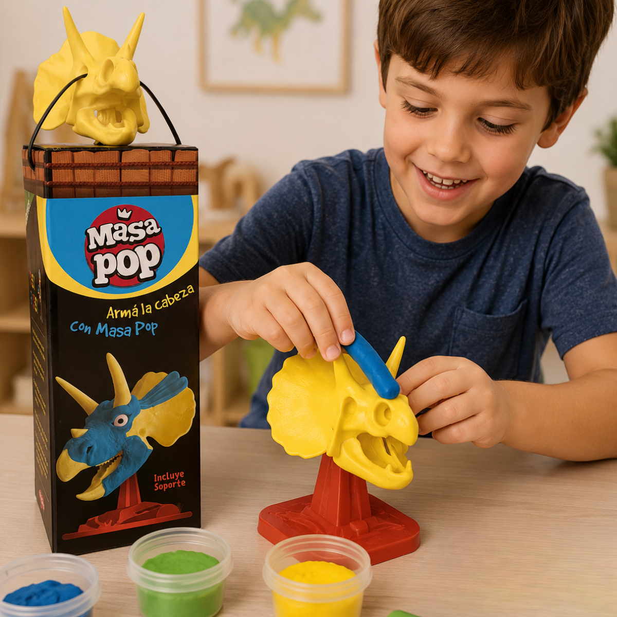 Juego de Masa Pop Cabeza de Dinosaurio