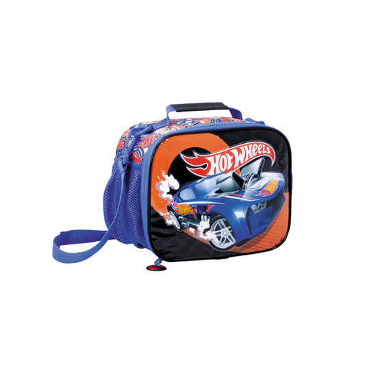 Lunchera Térmica Hot Wheels Escudería Azul y Negra | Escolar Infantil