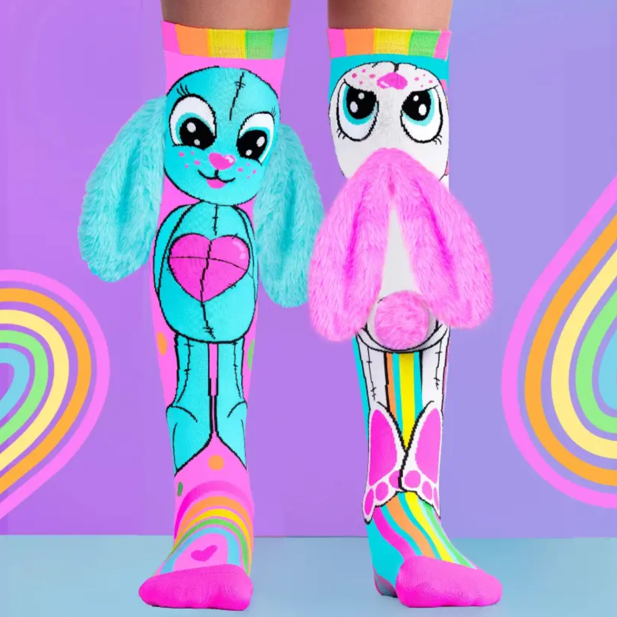 Medias MADMIA Bunny Arcoíris con Orejas y Pompones 3D