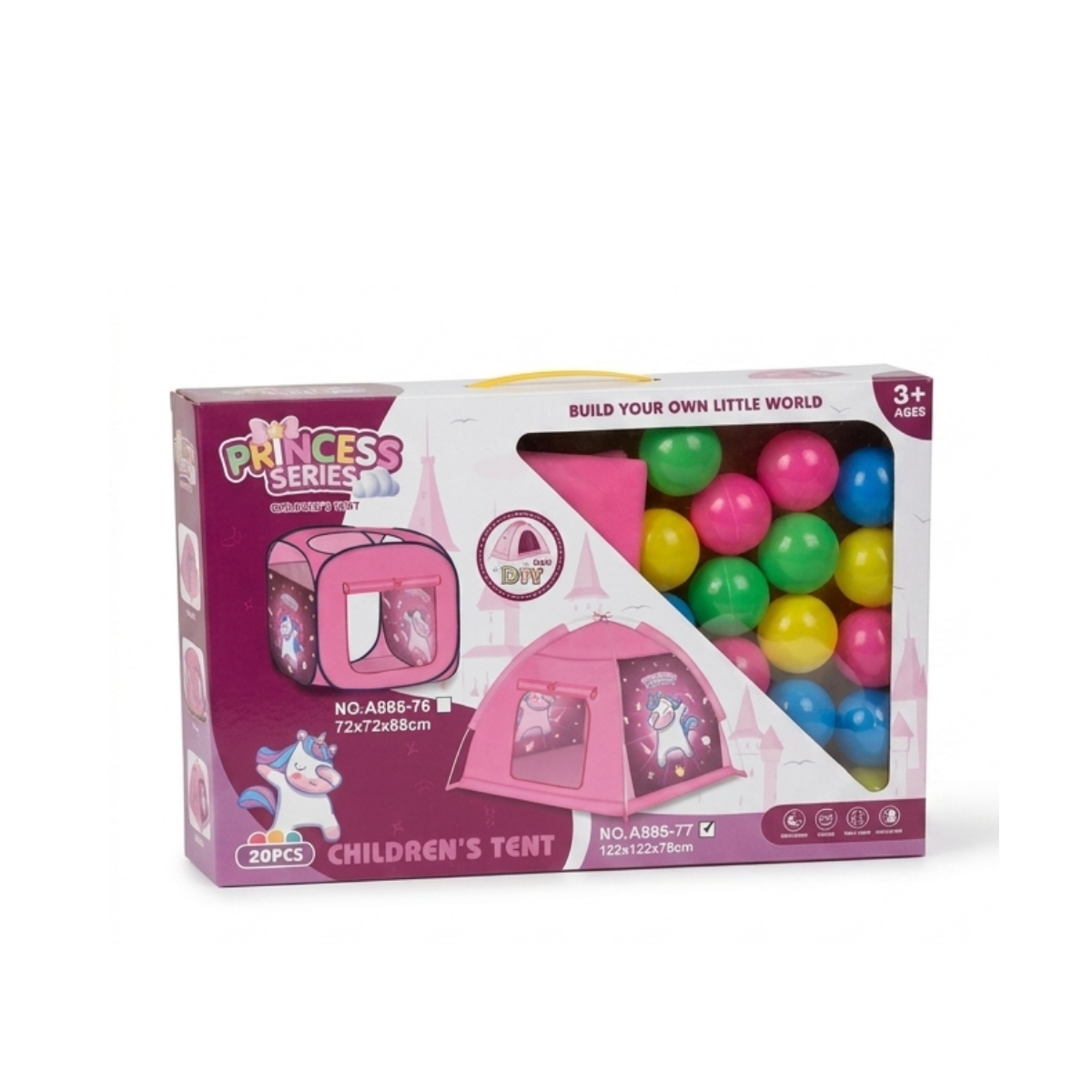 Carpa Pelotero Pop-Up Unicornio con 20 Pelotas