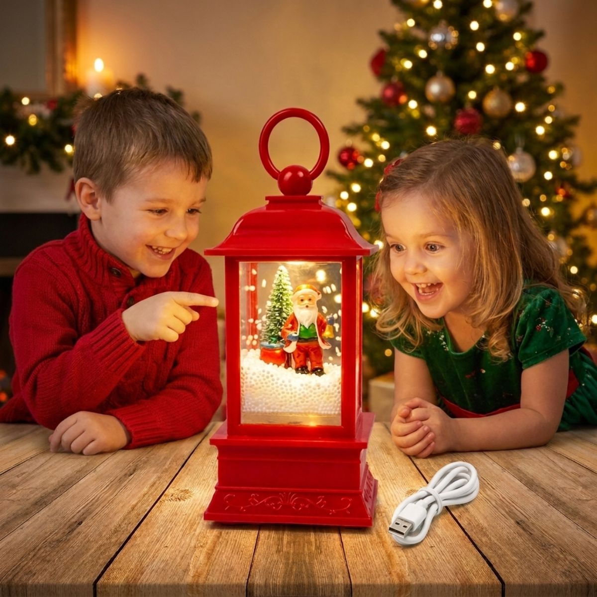 Adorno Luminoso Navidad Farol Rojo