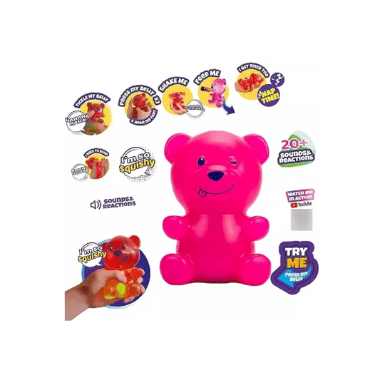 Muñeco Gummymals Oso Rosa Mascota Interactiva