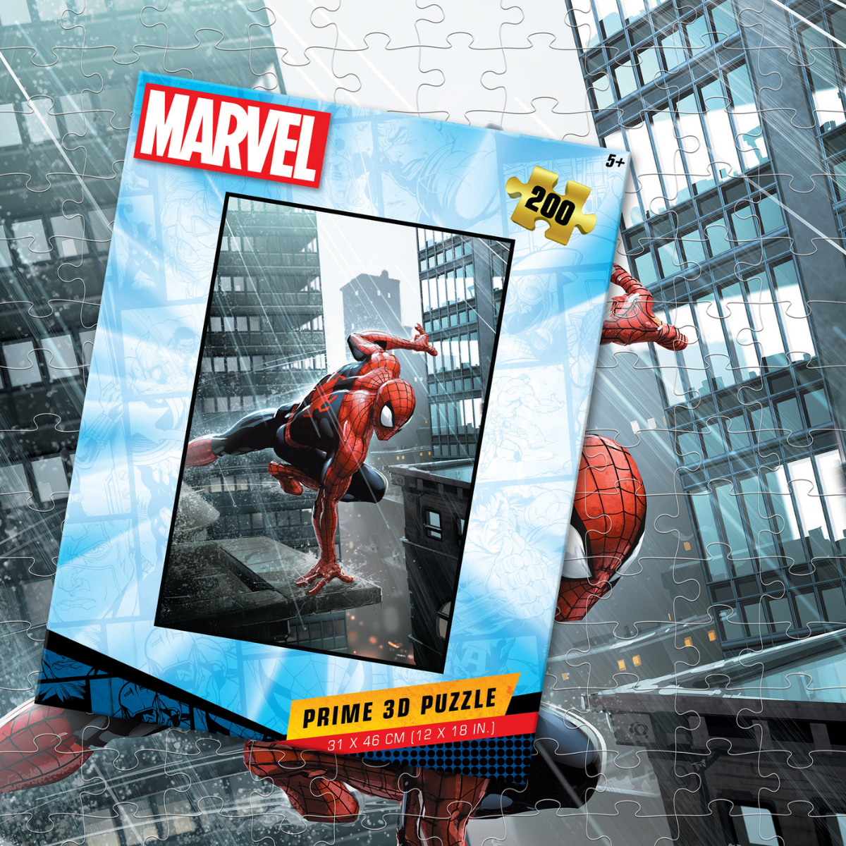 Rompecabezas Lenticular Marvel Spider-Man Bajo la Lluvia