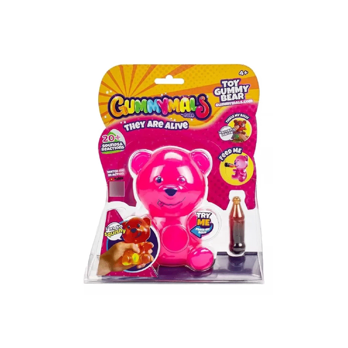 Muñeco Gummymals Oso Rosa Mascota Interactiva