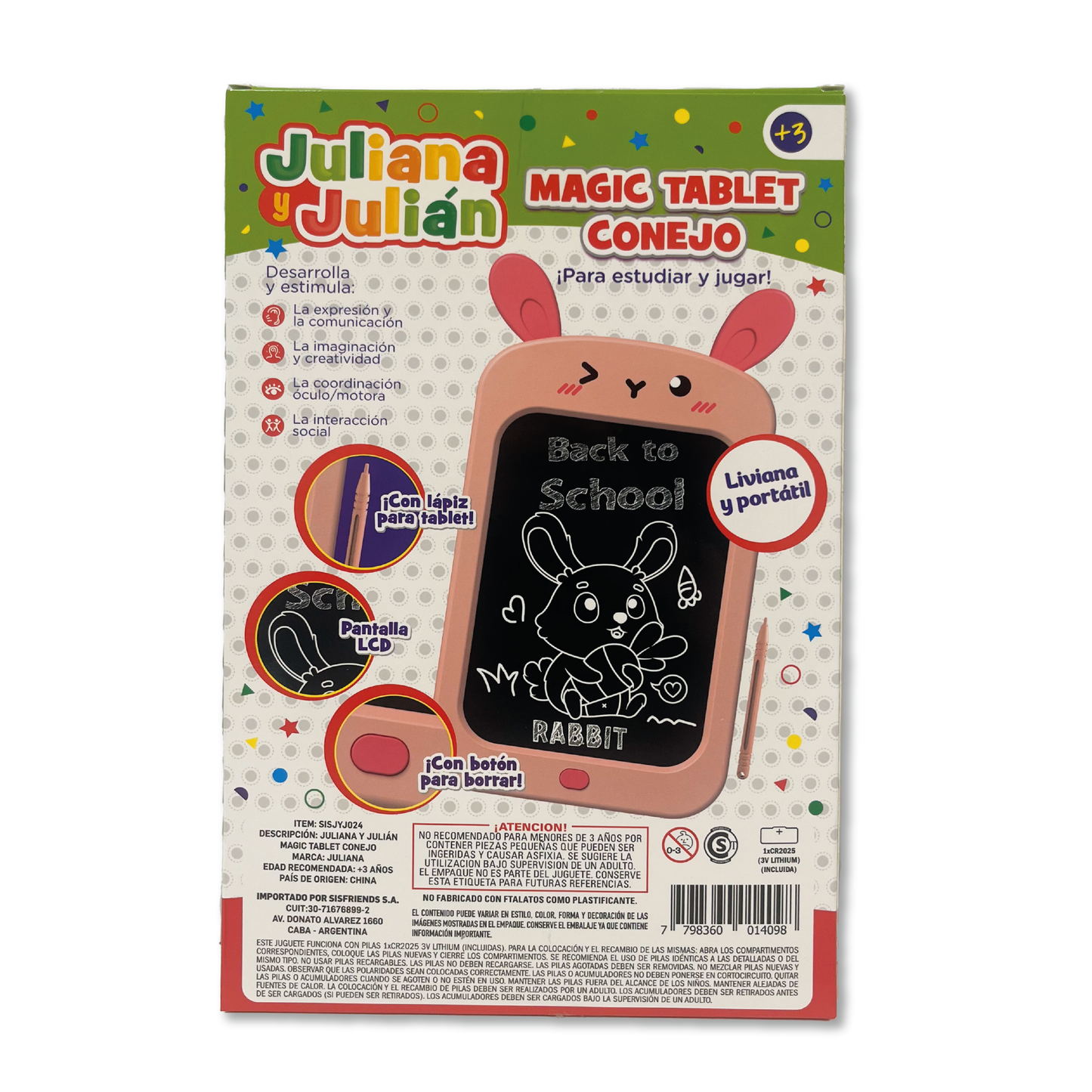 Juliana y Julian Magic Tablet Conejo a Color