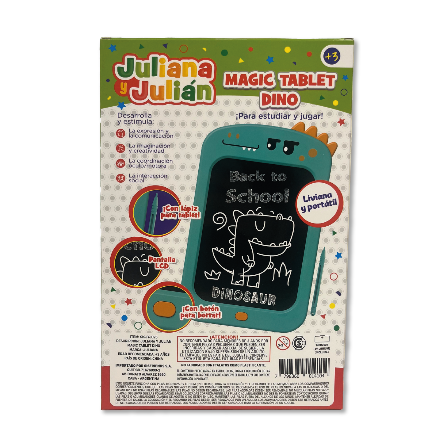 Juliana y Julian Magic Tablet Dino a Color