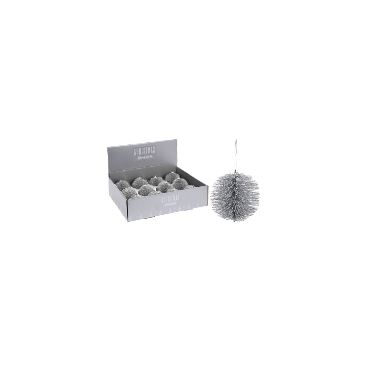 Adorno Navidad Bola Plateada 10 Cm