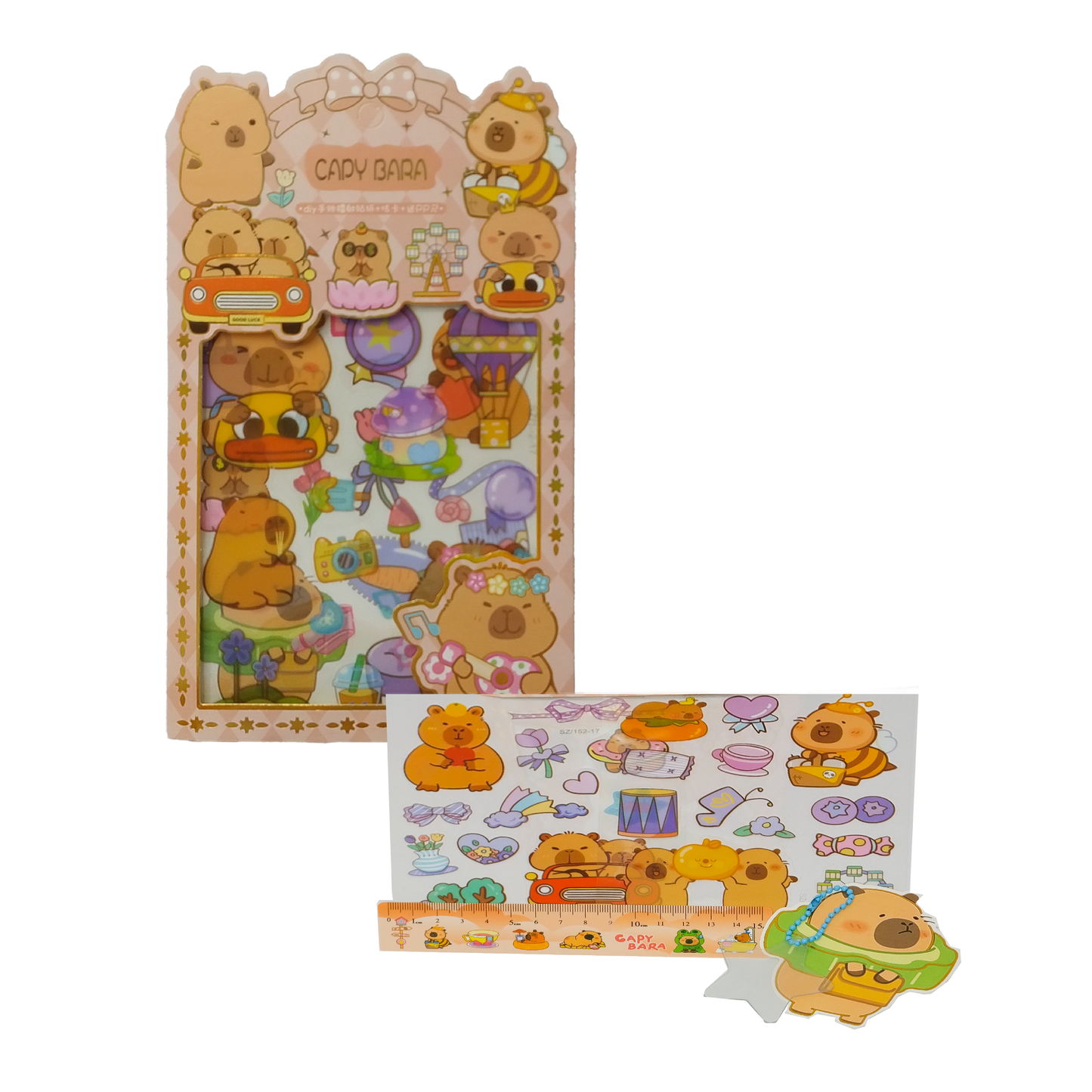 Set Stickers + Llavero Capybara