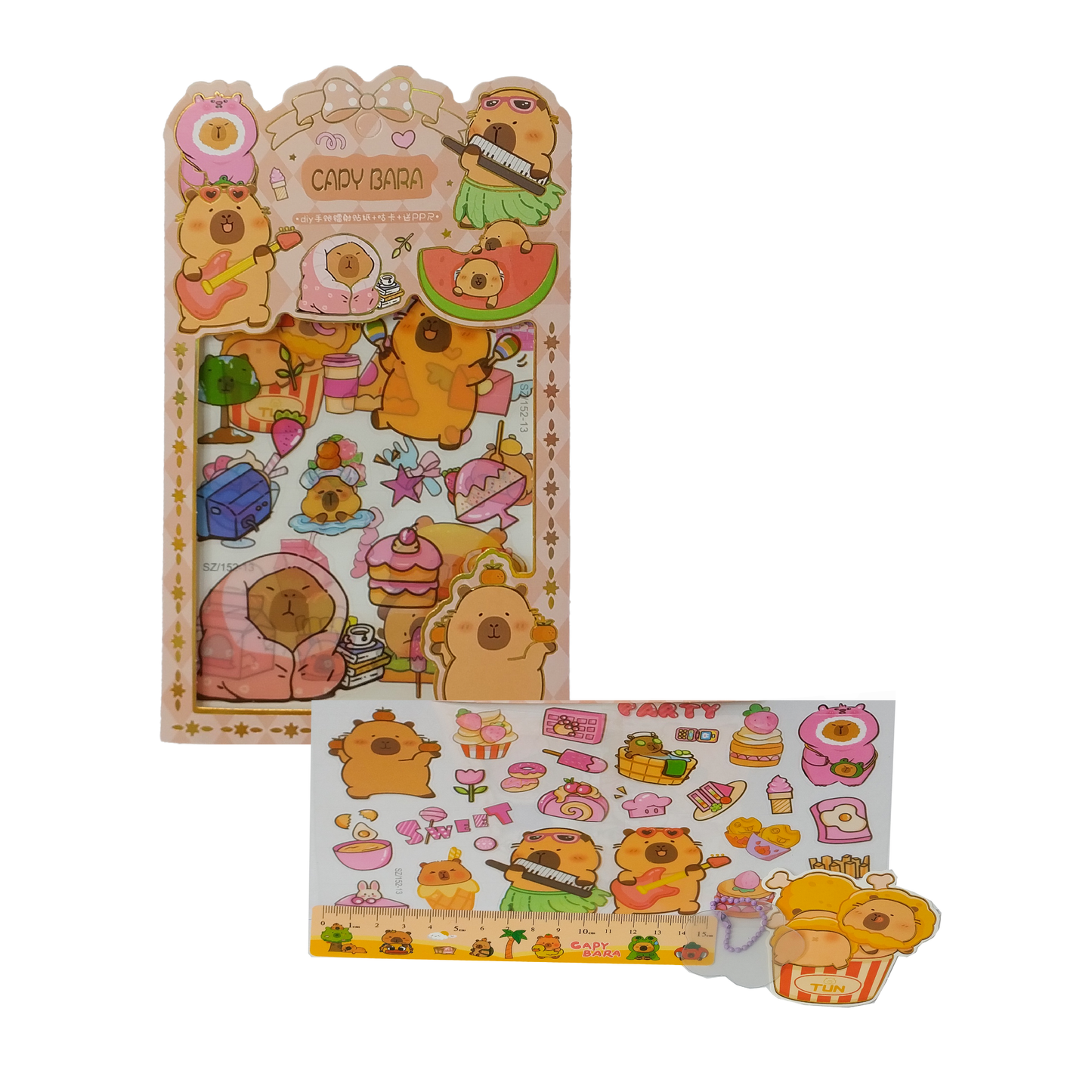 Set Stickers + Llavero Capybara