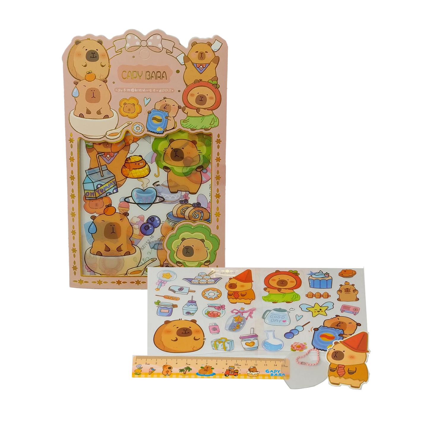 Set Stickers + Llavero Capybara