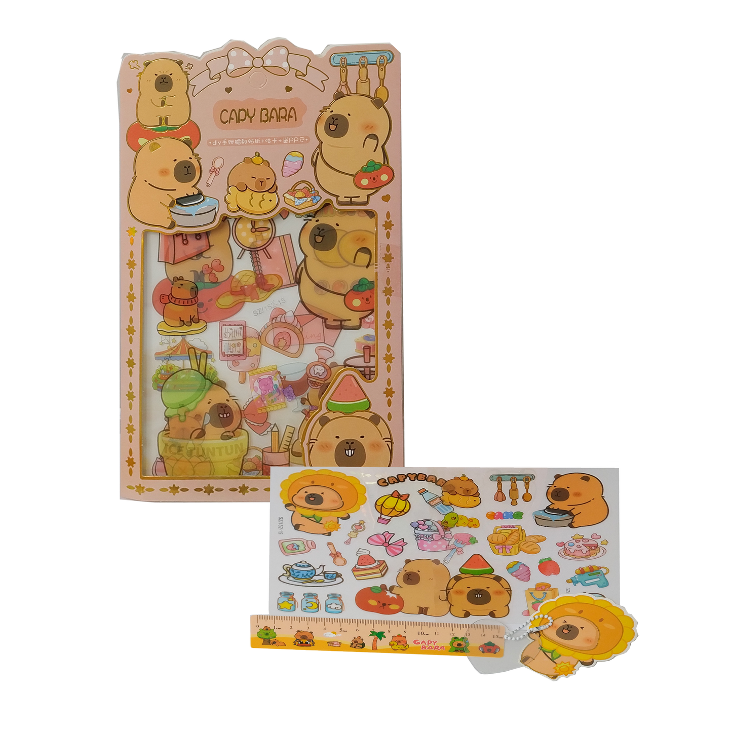 Set Stickers + Llavero Capybara