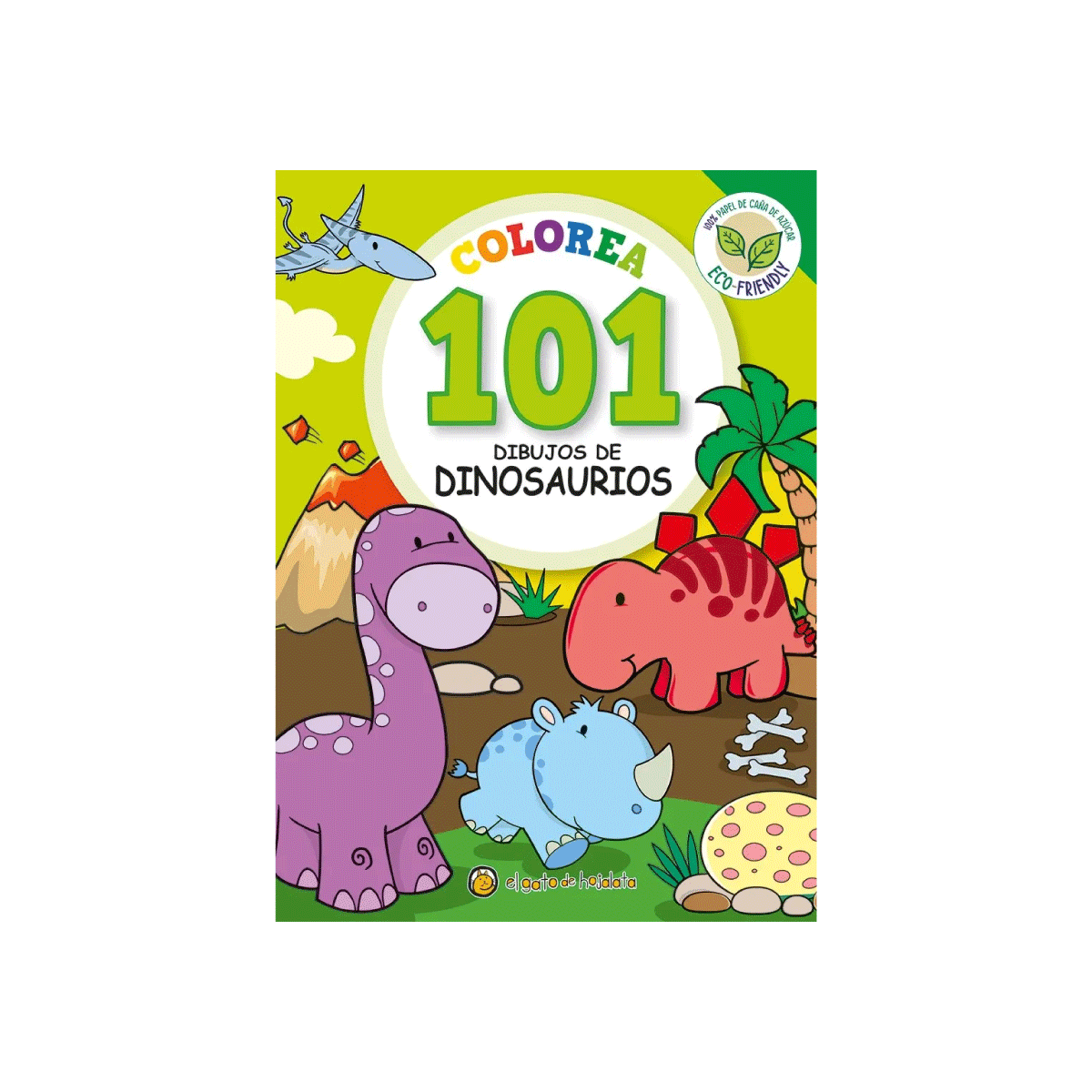 Libro Colorea 101 dibujos de dinosaurios