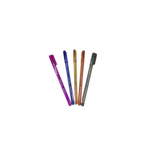 Lapicera Roller Tinta Gel Glitter 5 Unidades Coloring