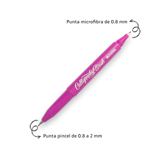 Marcador Mooving Caligráfico Doble Punta X12 Coloring Mooving