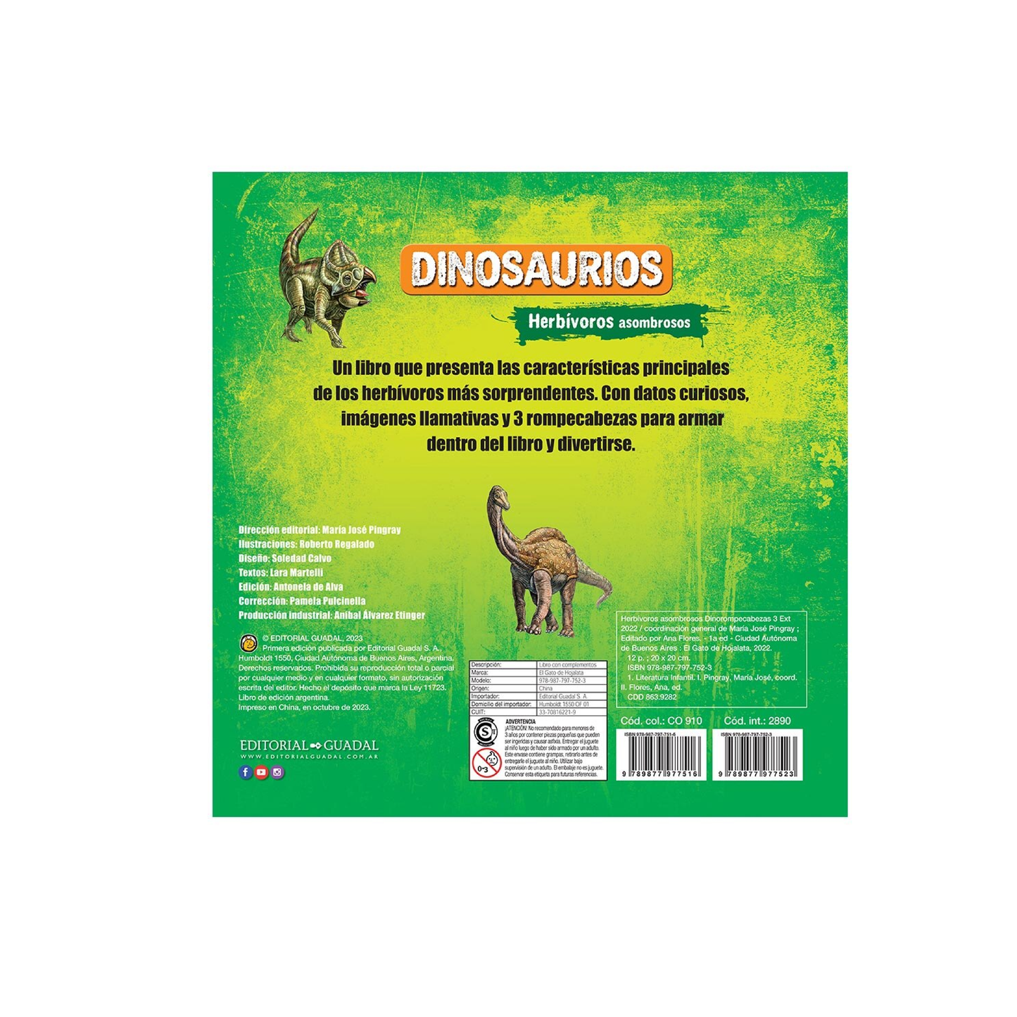 Libro Dinosaurios Herbívoros Guadal