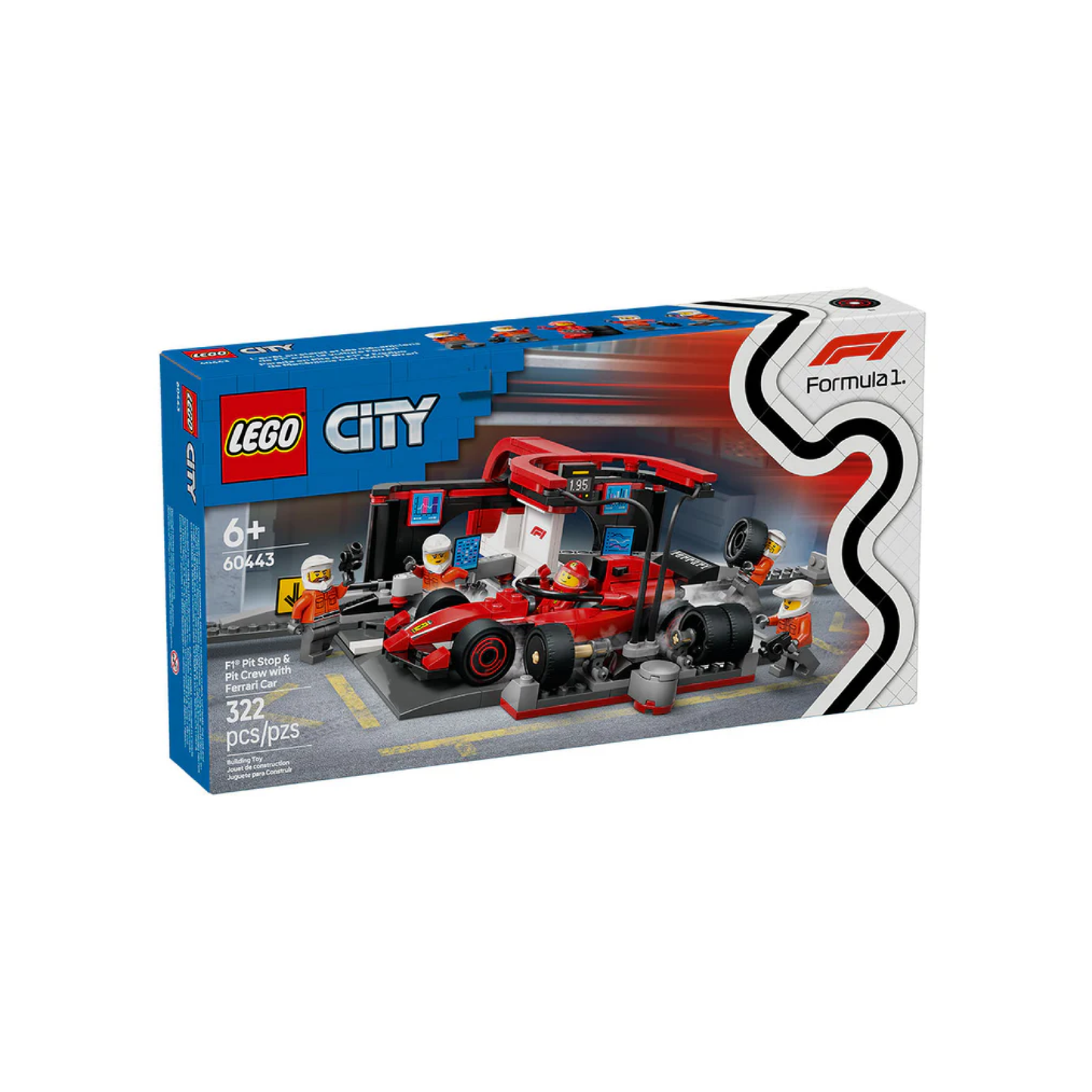 Lego City Parada En Boxes De F1 Y Equipo De Mecánicos Auto Ferrari
