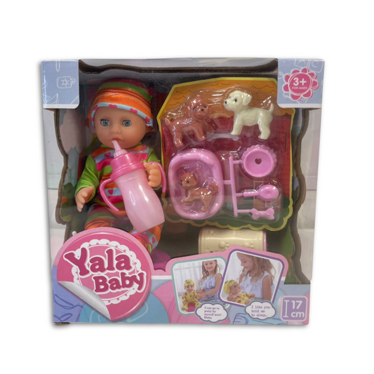 Muñeca Bebe Con Mascotas