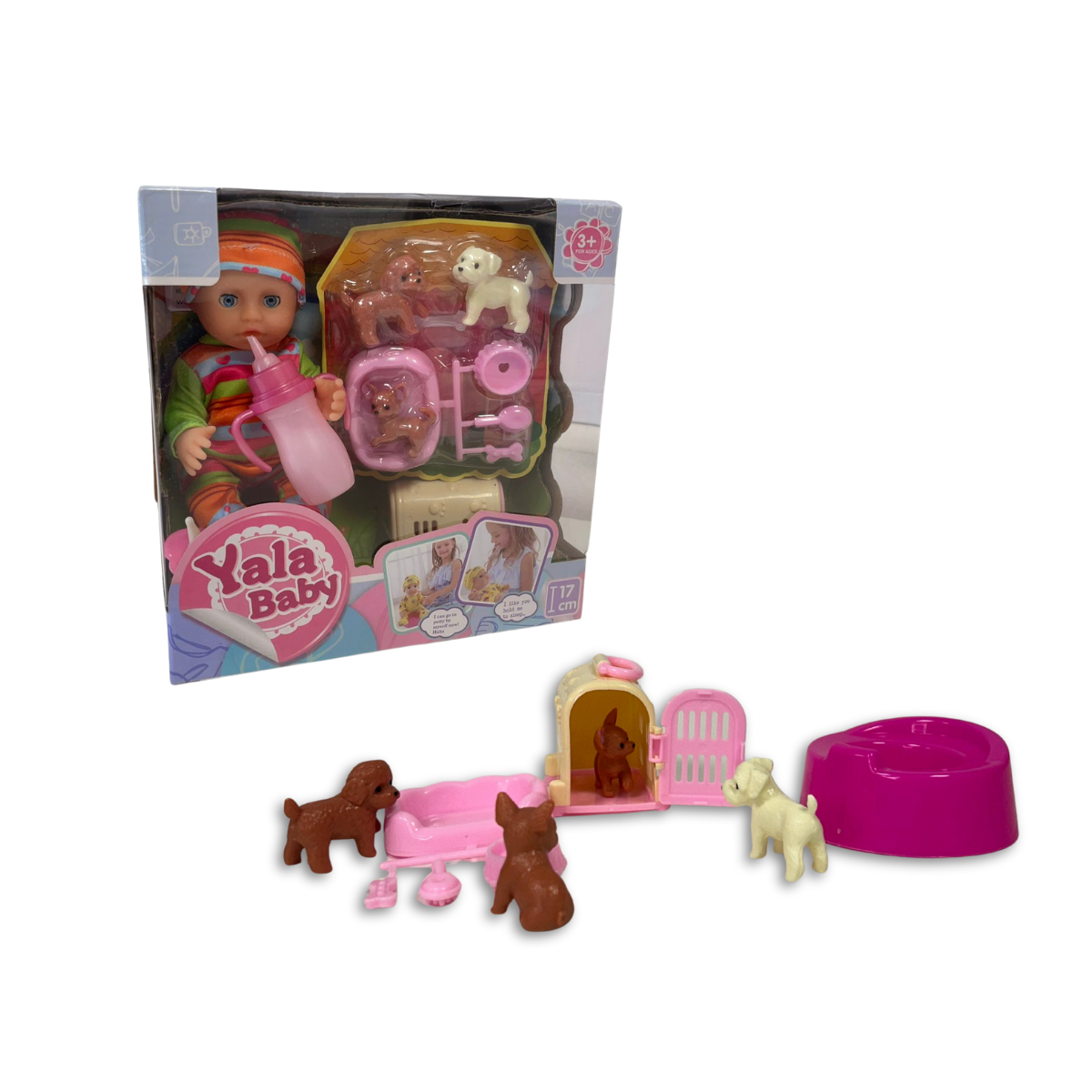 Muñeca Bebe Con Mascotas