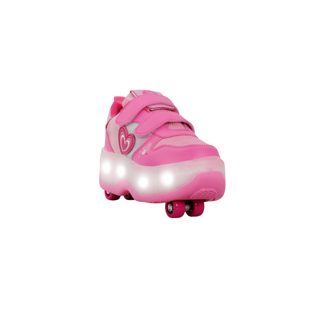Zapatillas Patines Con Luz 2 Roll Love Fucsia Footy