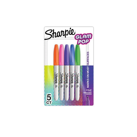 Sharpie Fino Glam Pop Por 5 Unidades
