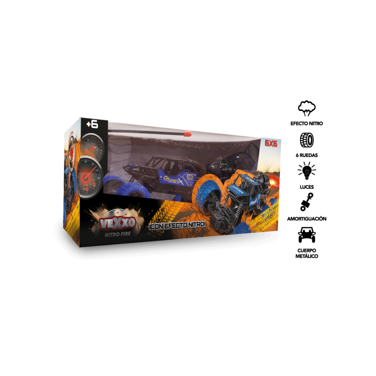 Auto Radio Control Amortiguación Efecto Nitro Fire Vexxo