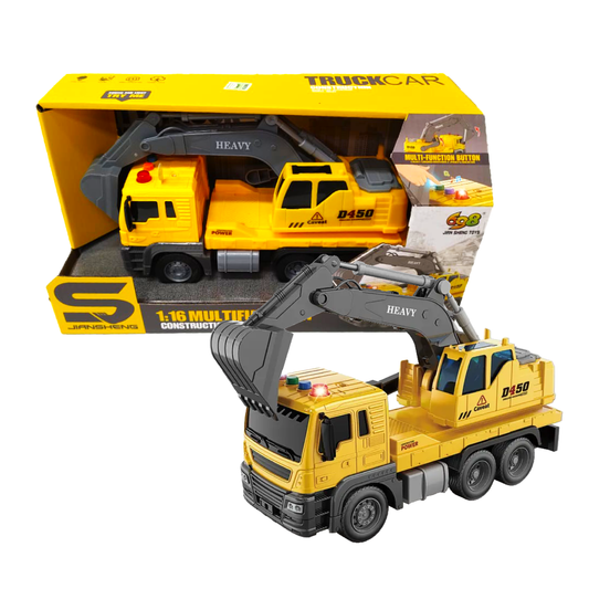 Camión Pala Con Luz y Sonido Amarillo