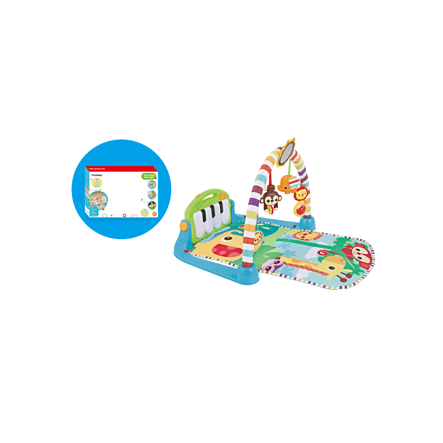 Gimnasio Bebé Manta Con Piano Verde