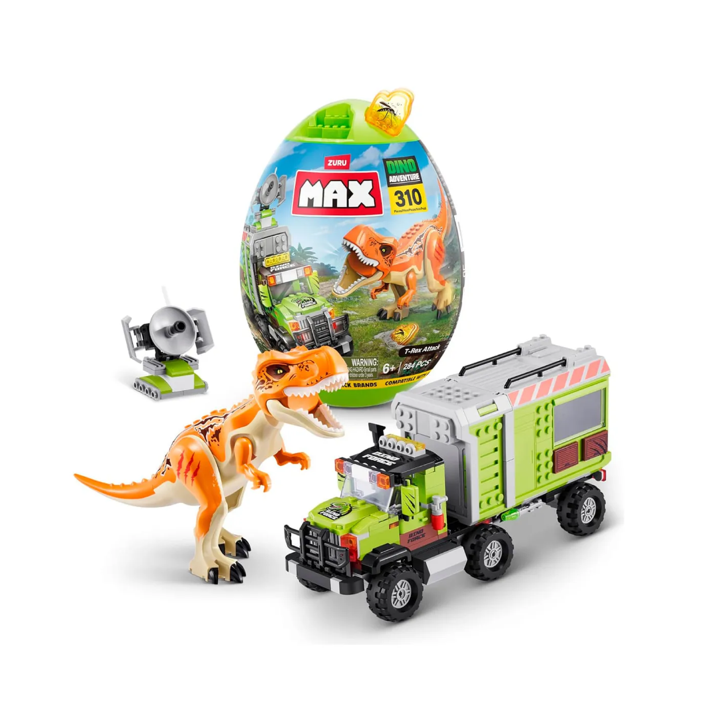 Cápsula Huevo Max Dino Aventura 310 Piezas Para Armar Zuru