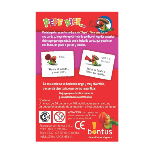 Juego De Cartas Pepe Dice Bontus