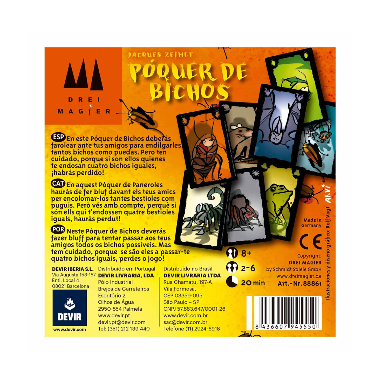 Juego De Cartas Póquer De Bichos Devir