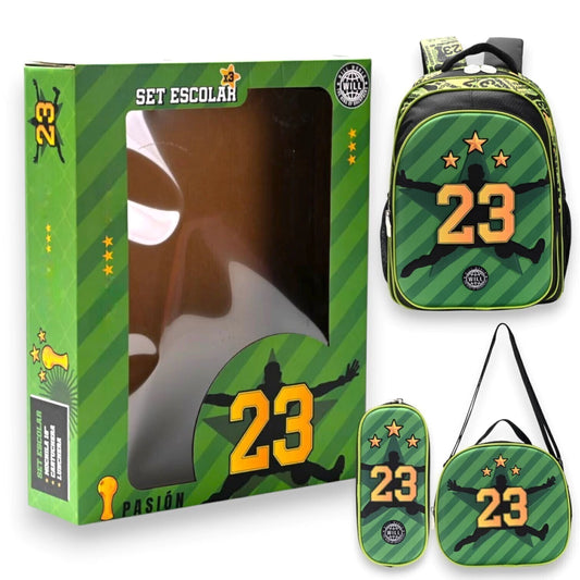 Set Escolar del Dibu Martinez – Mochila 16” de Espalda, Lunchera y Cartuchera