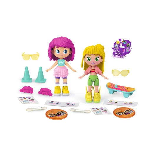 Muñeca x2 Pinypon TOP Roller #Girls