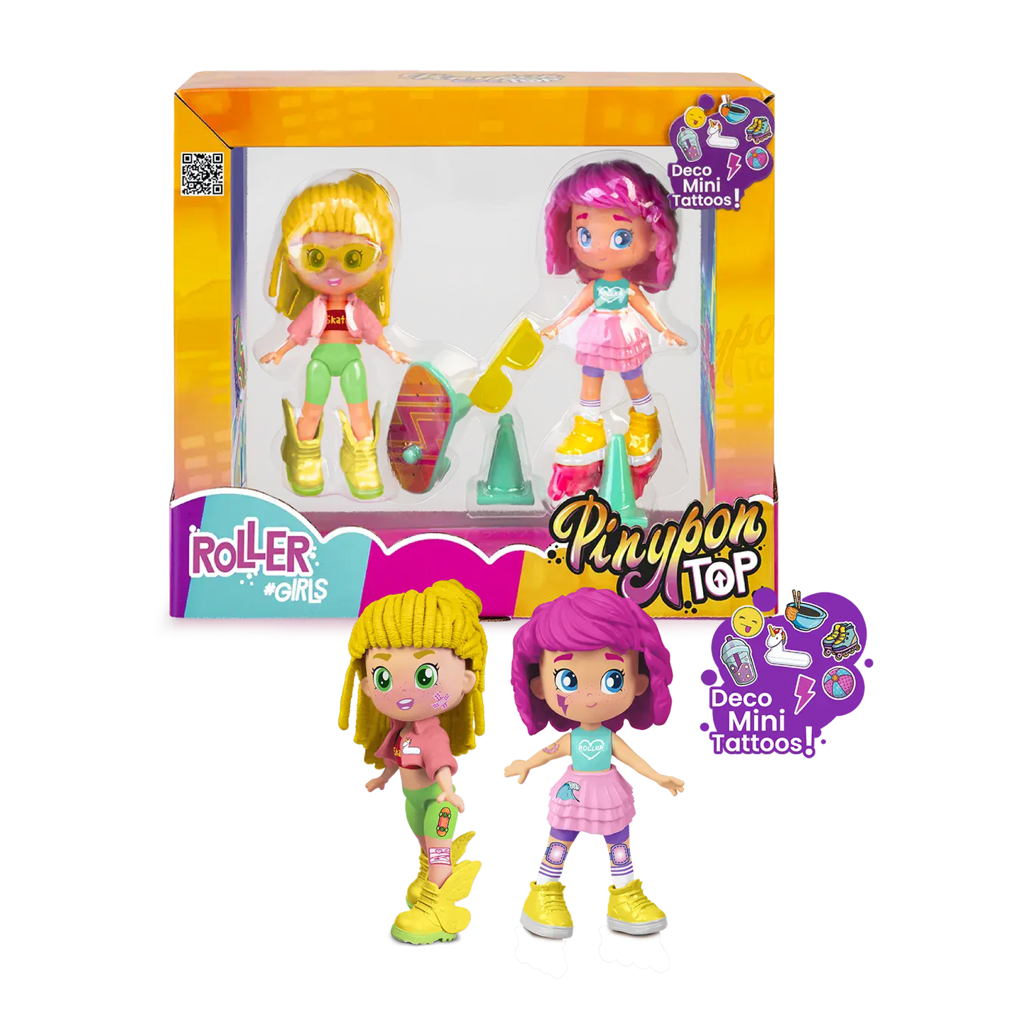 Muñeca x2 Pinypon TOP Roller #Girls