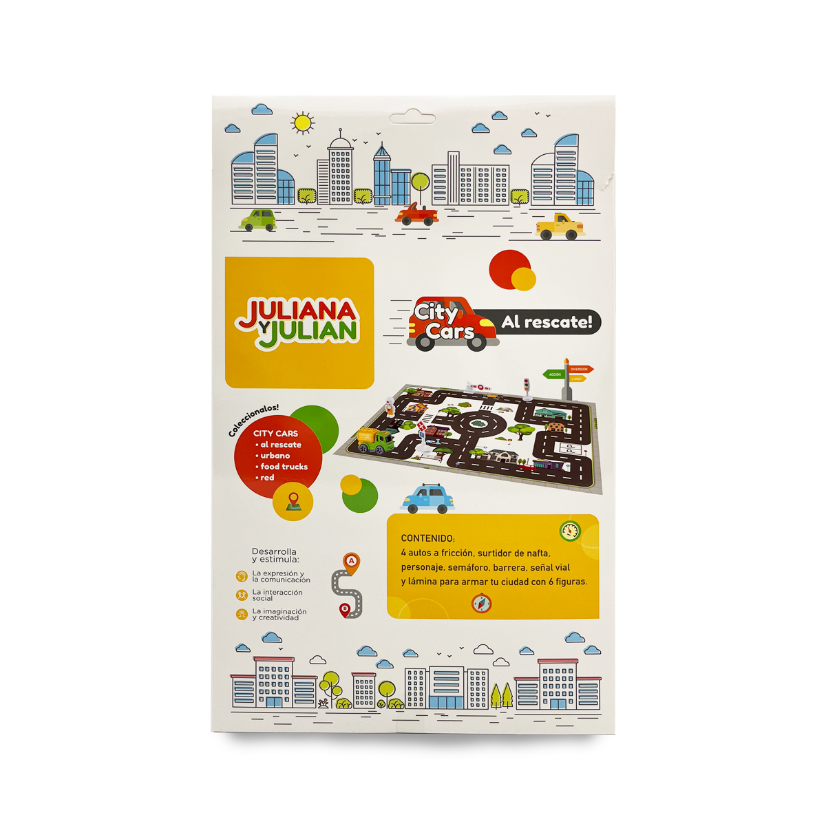 Juliana y Julian City Cars Al rescate Con Lamina Para Jugar