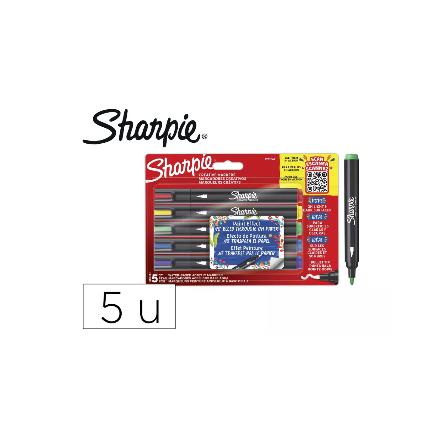 Sharpie Marcadores creativos a base de agua 5 unidades