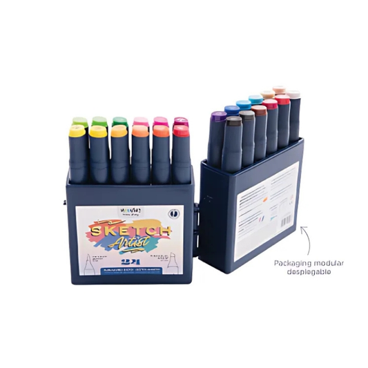 Marcadores Mooving Sketch Artist Doble Punta X24 Coloring Mooving