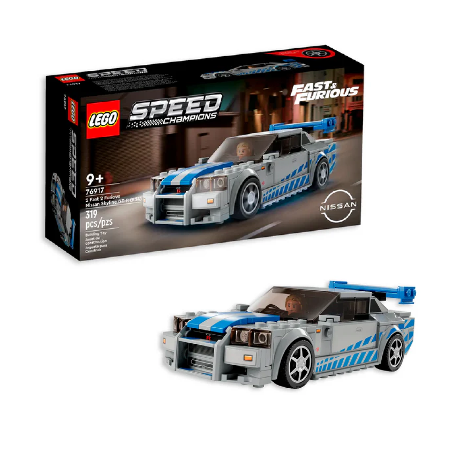 Lego Speed Champions Nissan Skyline GT-R (R34) de 2 Fast 2 Furious