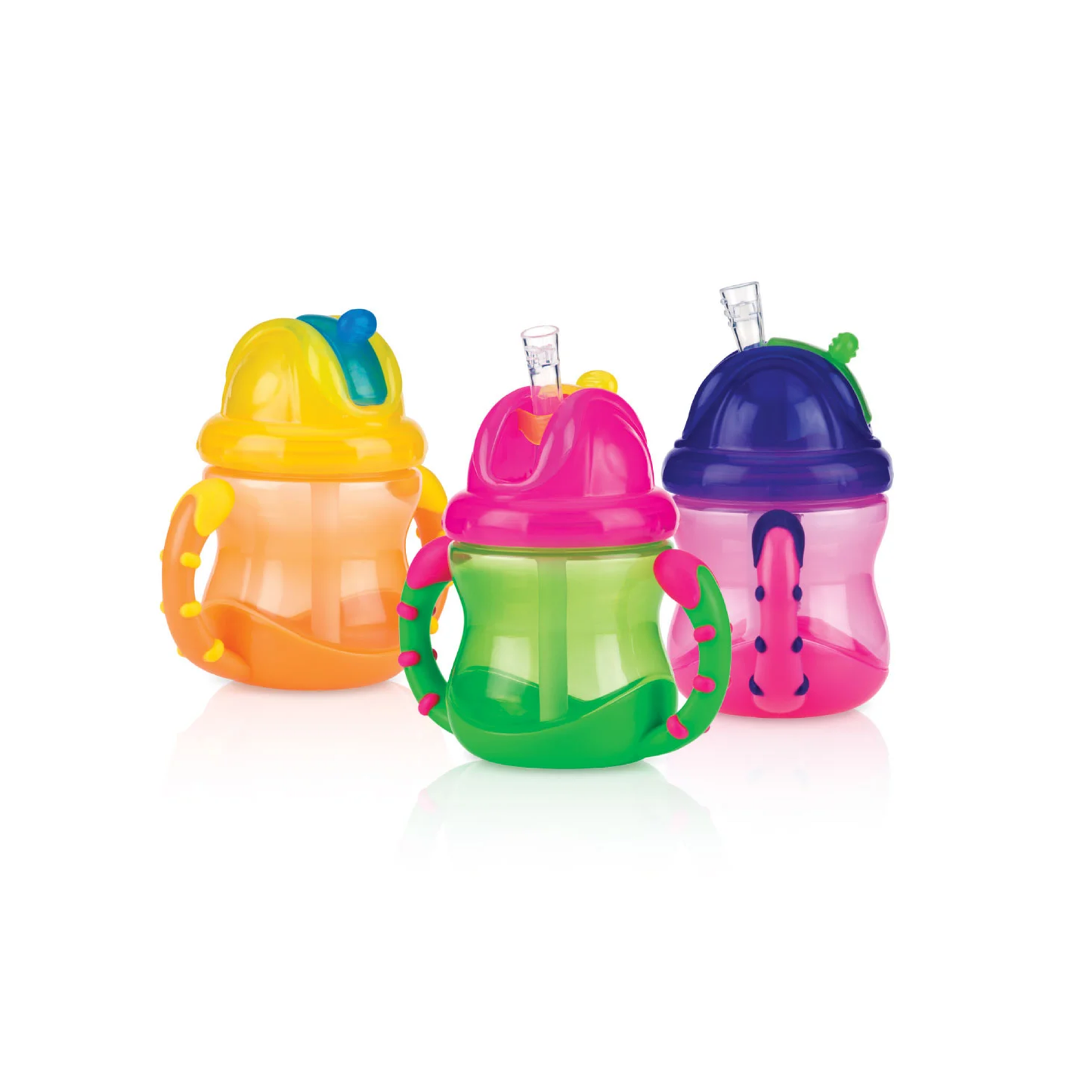 Vaso Con Manijas Y Sorbete Antiderrame 240 Ml. Nuby