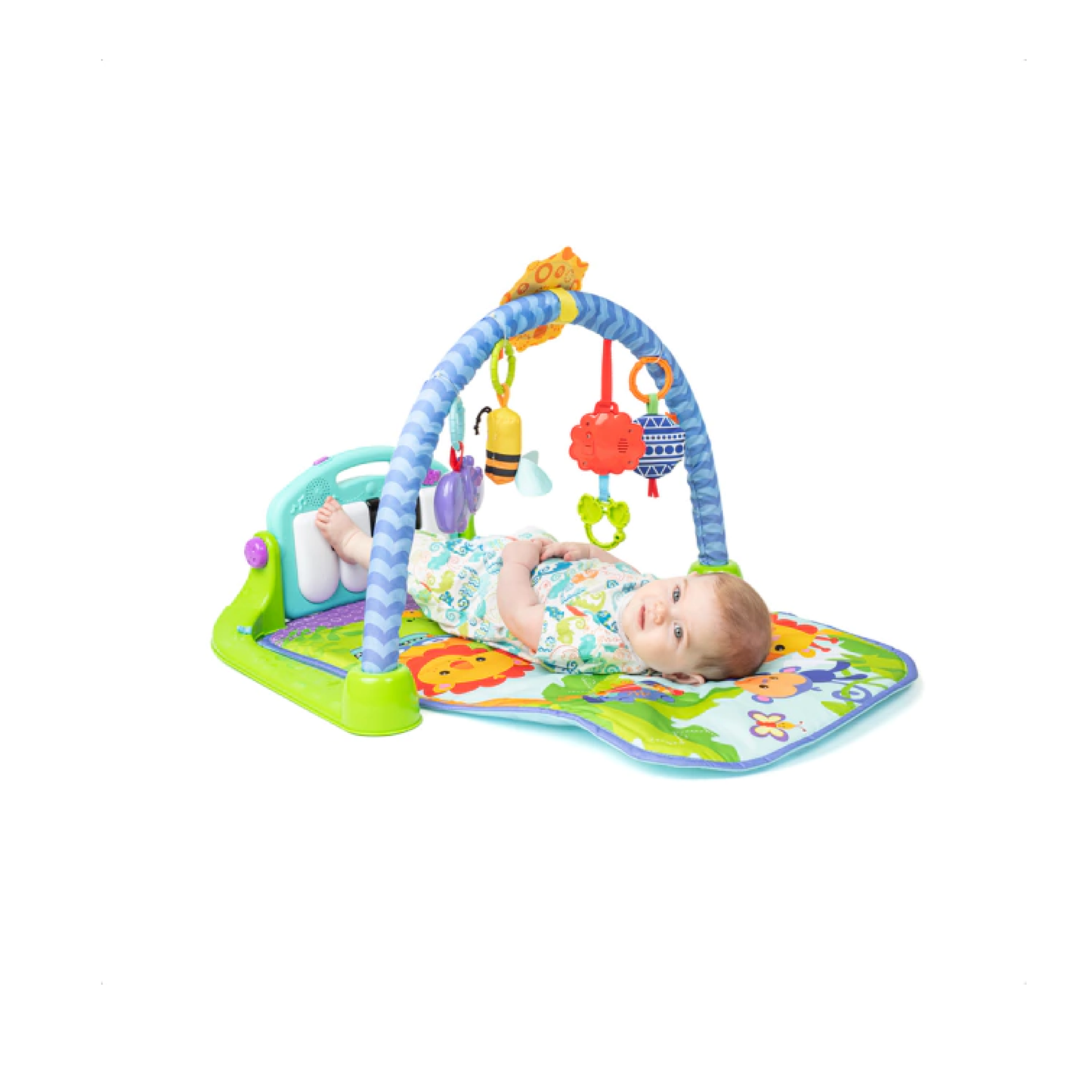 Gimnasio Bebé Manta Con Piano Azul