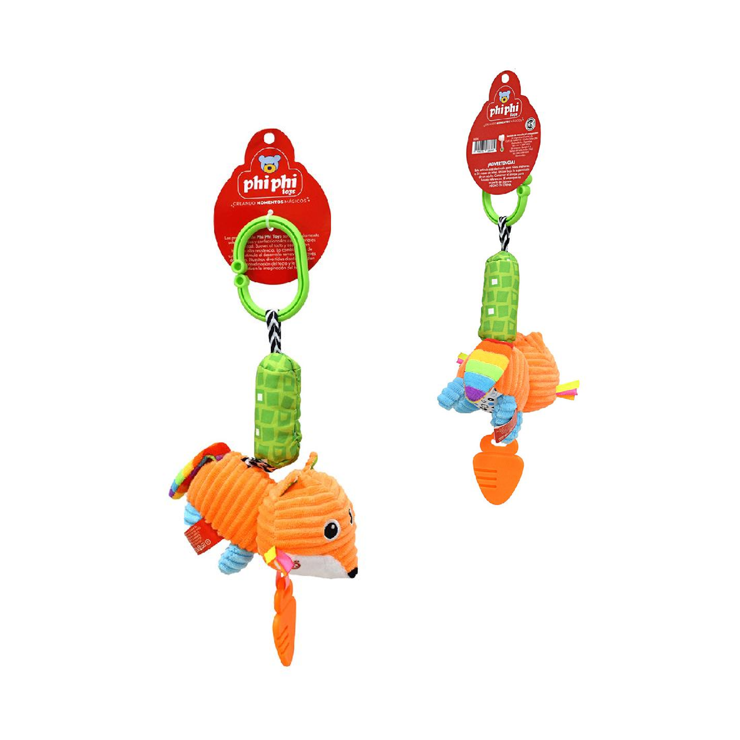 Peluche Zorrito Y Gatito Colgante Con Cascabel 30 Cm PhiPhiToys