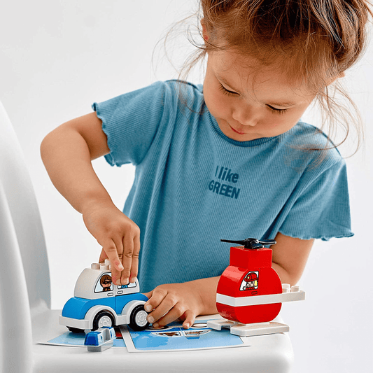 Helicoptero Bombero Lego & Auto de Policia