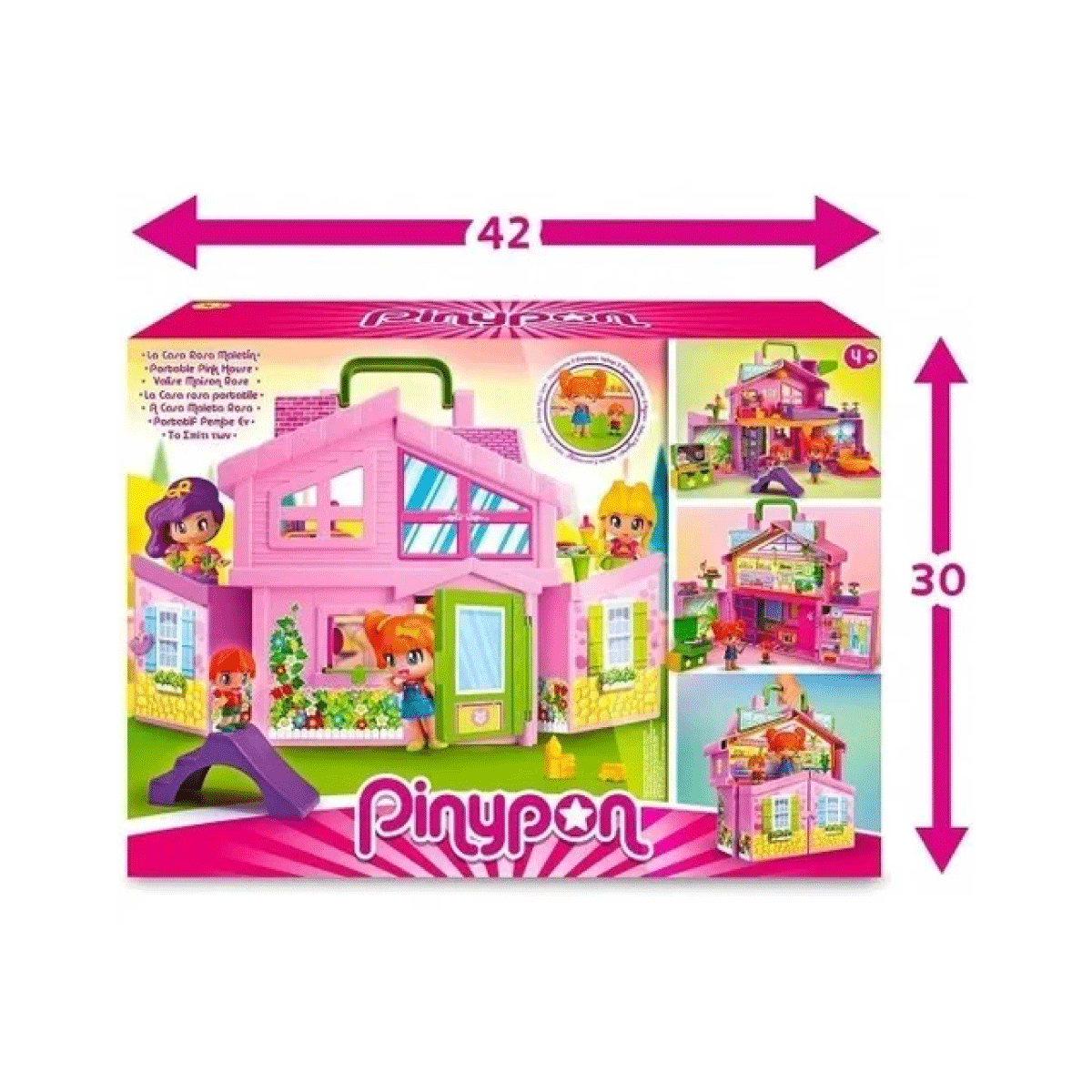 Pinypon Casa Rosa Maletin C/ 2 Figuras Y Accs Jeg