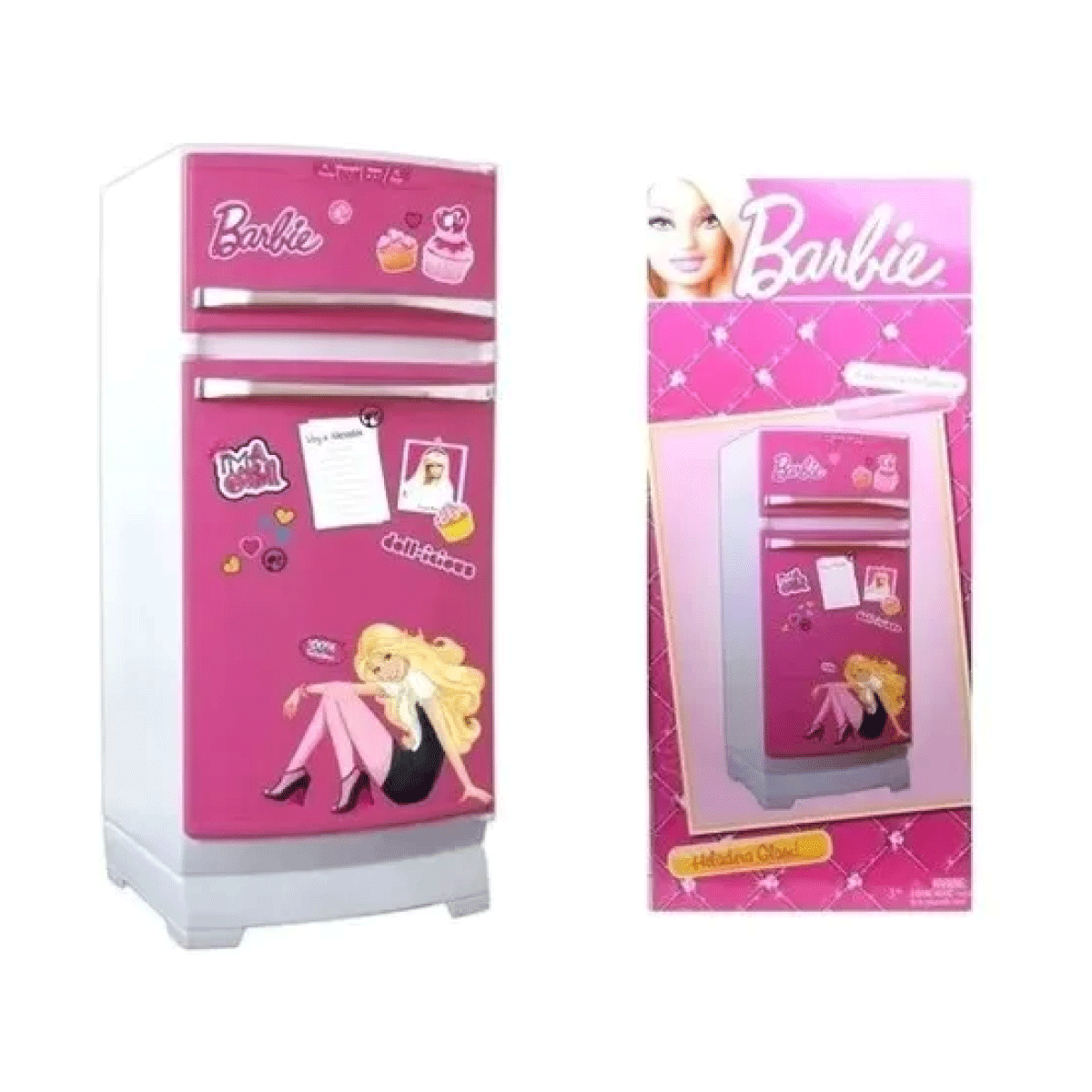 Heladera Barbie Original Con Accesorios Y Stickers