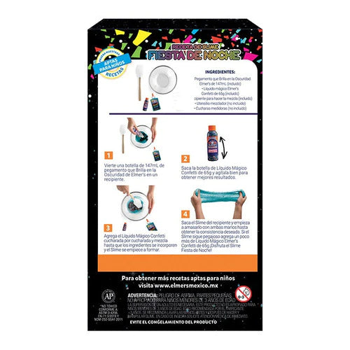 Kit Slime Elmer's Fiesta De Noche Contiene 2 Piezas