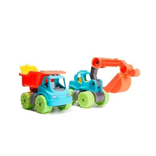 Duravit Set Construccion Trailer Excavadora Camion Volcador