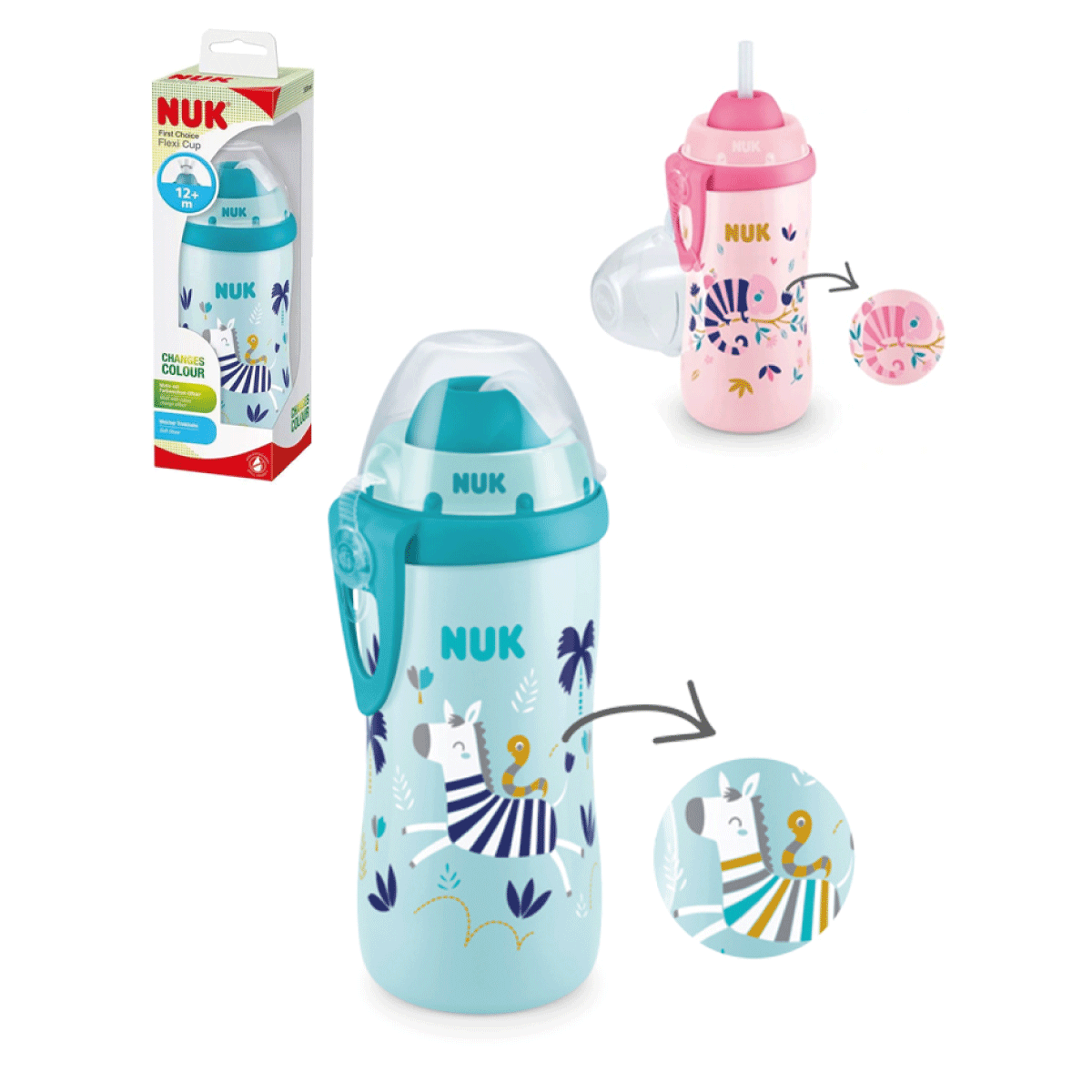 Vaso  Nuk Flexi Cup Camaleón 300ML