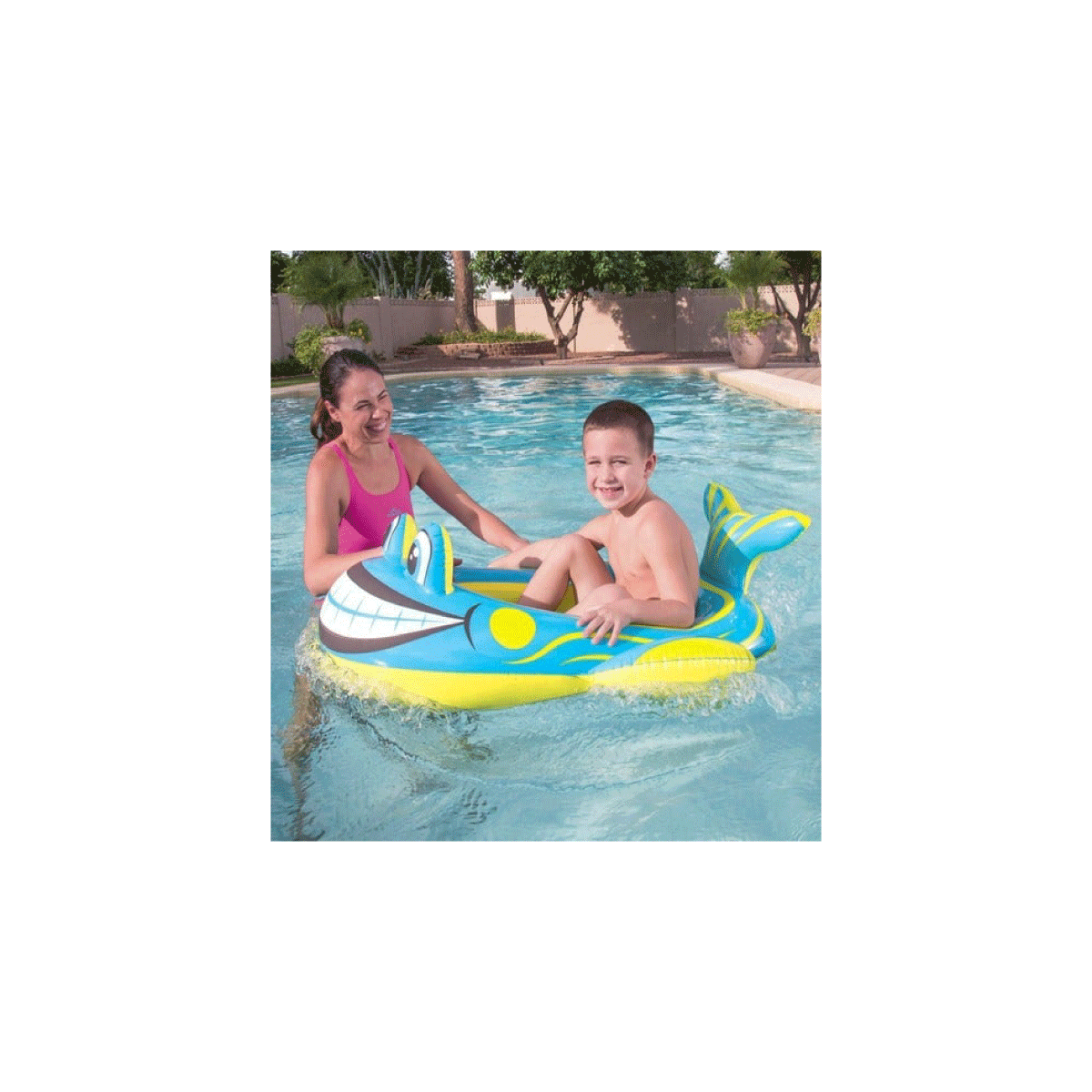 Bote Salvavidas Flotador Inflable Pez Con Sonrisa Bestway