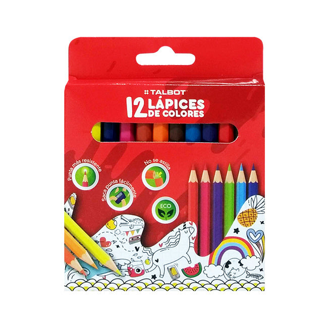 Lapices Talbot Colores Eco X12 Cortos