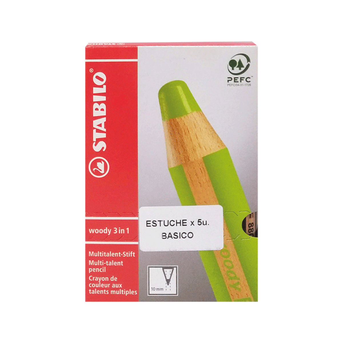 Lapices Woody Arty Estuche X6 Surtidos + Sacapuntas