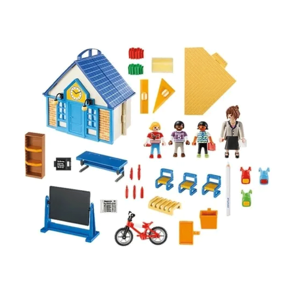 City Life Escuela Portátil Con Figuras